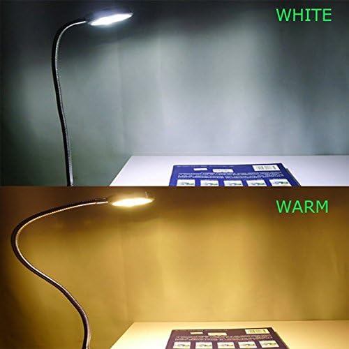 Fehér 5W LED szemvédő Szabályozható asztali Lámpa Klip USB-olvasólámpa által 24/7 áruház