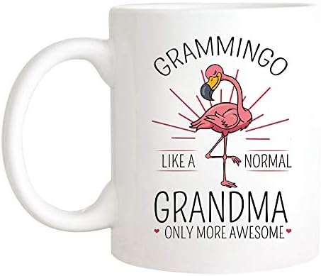 Saviola - Grammingo, Mint Egy Normális Nagymama Csak Inkább Félelmetes, Bögre, Aranyos Rózsaszín Flamingó Bögre A Nagyi,