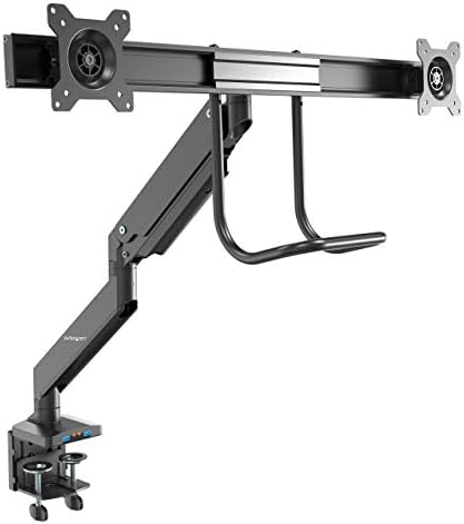 StarTech.com Desk Mount Dual Monitor Kar USB & Audio - Slim Állítható Dual Monitor VESA akár 32 (17.6 kg/8kg) Jeleníti meg, -