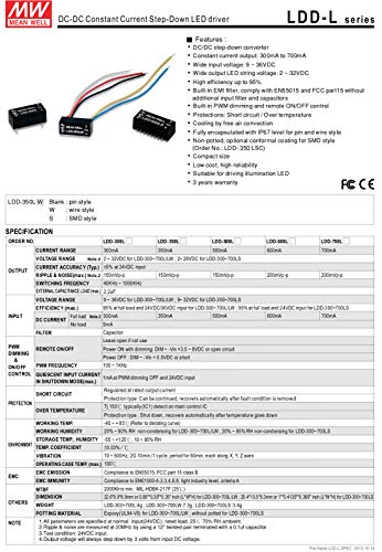 LDD-300LW | jót LDD-LW Lépés-Le 300mA CC-Vezetékes DC LED-meghajtó