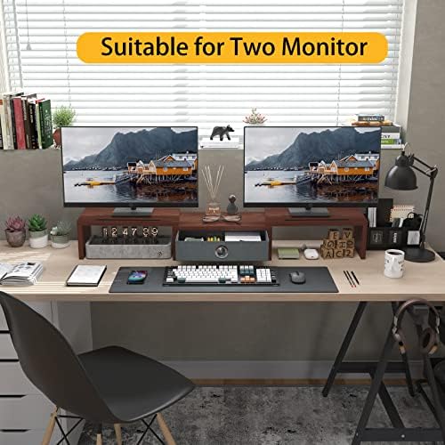 WESTREE Dual Monitor Állvány Emelő a Fiók-Monitor Állvány Emelő 2 Monitorok, Állítható Hosszúságú, Szög, 2 Telefon Tartani,Asztali