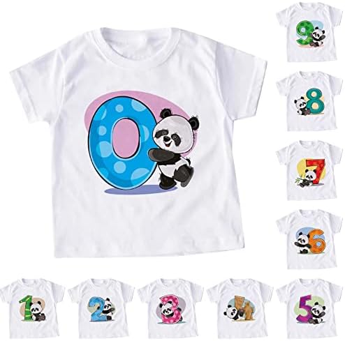 Kosárlabda Ujjú Fiú Kisgyermek Fiúk Lányok Nyári Rövid Ujjú Panda Rajzfilm Nyomatok Pólók Felsők Outwear Kisgyermek