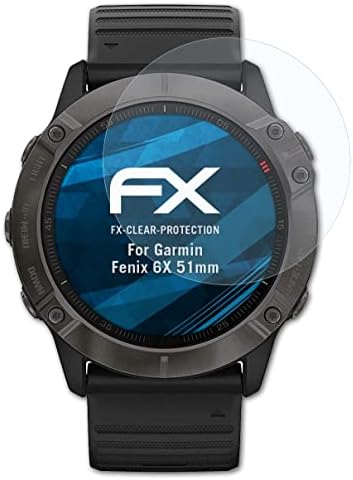 atFoliX Képernyő Védelem Film Kompatibilis Garmin Fenix 6X 51mm képernyővédő fólia, Ultra-Tiszta FX Védő Fólia (3X)