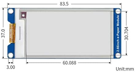 Coolwell Waveshare 2.66 hüvelykes E-Papír E-Ink Kijelző Modul (B) a Raspberry Pi/Jetson Nano, 296×152 Pixel, SPI Interface,Piros/Fekete/Fehér,