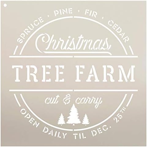 Christmas Tree Farm - Cut & Carry Stencil által StudioR12 | Újrafelhasználható Mylar Sablon | Használja Festeni a Fa Jelek - Raklap