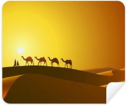 Naplemente egészen A Selyem Út Teve a Sivatag tisztítókendővel Képernyő Tisztító 2db Velúr Szövet