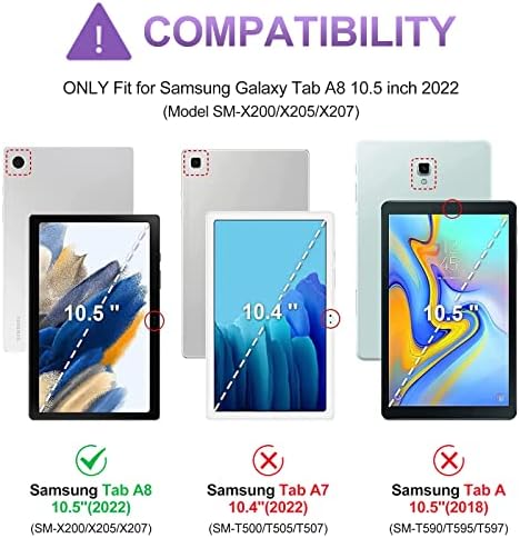 Samsung Galaxy Tab A8 Esetben a Billentyűzet 10.5 Hüvelyk 2022, Okos 7 Színek Háttérvilágítás & Levehető Vezeték nélküli Bluetooth-Billentyűzet