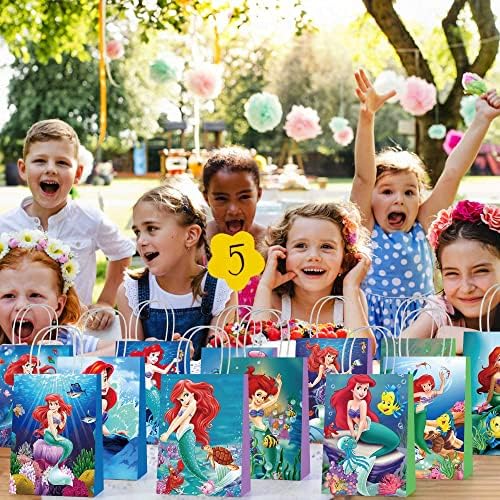 24 Db Kis Hableány Parti Csomagokat, Party Kellékek/Kis Hableány Candy táskák, ajándékcsomagot, Ajándék táska Gyerekeknek
