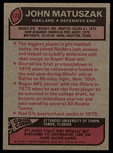 1977 Topps 173 John Matuszak Oakland Raiders (Foci Kártya) VG/EX Raiders Tampa