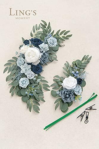 Ling Pillanatban Elegáns Esküvői Jel Virág Szajré (Csomag 2) a Poros Kék Téma, lakodalom, Fogadás Bejárat Üdvözlő Táblát, Mesterséges