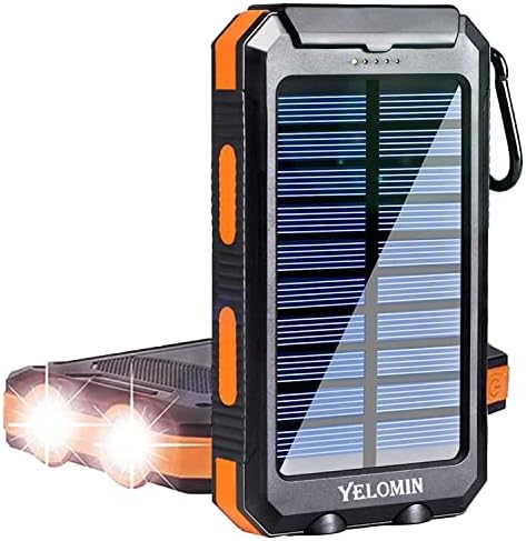 3 Csomag 20000mAh Telefon Napelemes Töltő Hordozható Solar Power Bank Kettős Elemlámpák (Piros+Kék+Narancs)