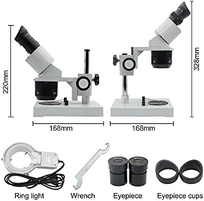 YLYAJY 10X-20X-30X-40X Binokuláris Sztereó Mikroszkóp Megvilágított Ipari Mikroszkóp w/Szemlencse a órajavítás PCB-Ellenőrzés (Méret