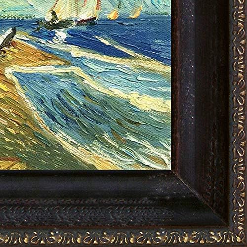 overstockArt Vincent Van Gogh Hajók a St. Marie 8 cm-es 10-Es Keretezett Olaj, Vászon