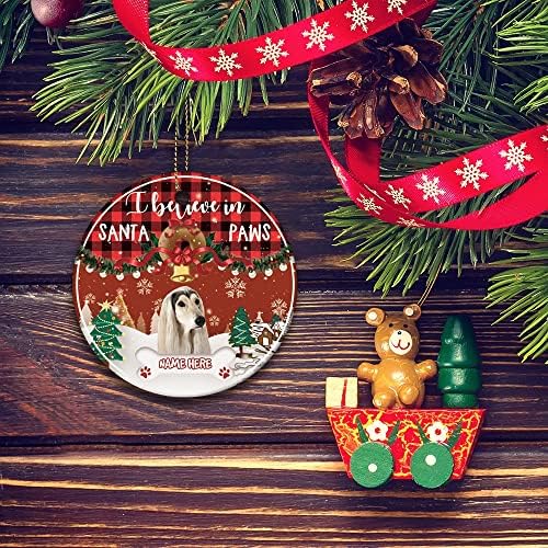 CafeTime Egyedi Kerámia Karácsonyi Díszek, Aranyos Dogue De Bordeaux-i Dog Kedves Télapó Define Rossz karácsonyfa Díszítés Hó Bell Dekoráció