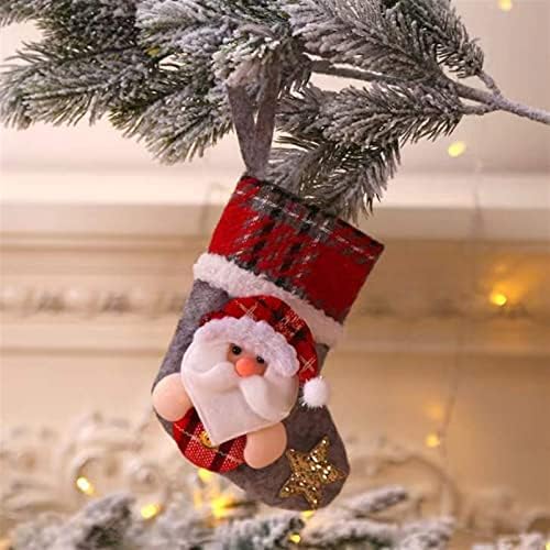 Aetygh Karácsonyi Zoknik 4 Csomag, Aranyos Plüss Mikulás Medve Hóember Karácsonyi Harisnya, Karácsony Fa Medál Lóg Dekoráció