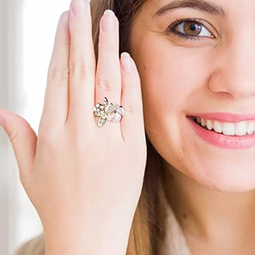 2023 Új Vintage Gyönyörű Hölgyek Virág Gyémánt Gyűrű Aranyozott Gyűrű Női Ékszerek, Ajándékok Jelmez Gyémánt Gyűrű (Arany, 8)