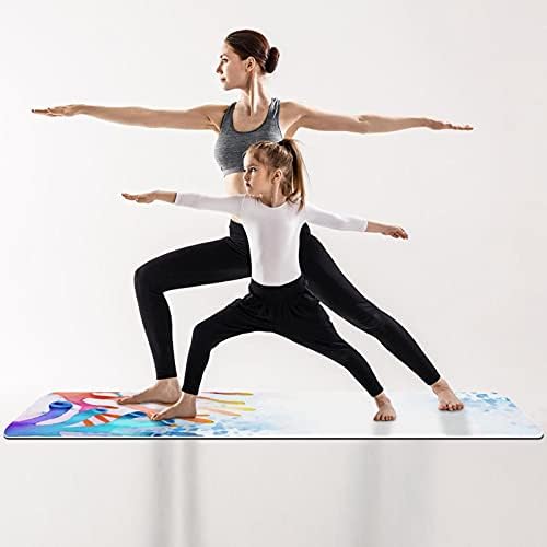 Siebzeh Akvarell Színes Korall Prémium Vastag Jóga Szőnyeg Környezetbarát Gumi Health&Fitness Csúszásmentes Alátét Minden Típusú Gyakorlat,