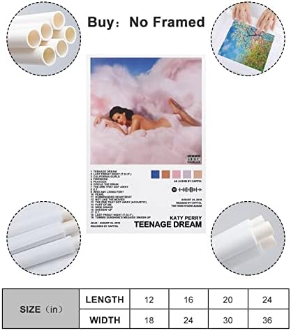 BMXRX Katy Perry – Teenage Dream Vászon Plakátok Wall Art Dekor Szoba Hálószoba Dekoráció Unframe-style12x18inch(30x45cm)