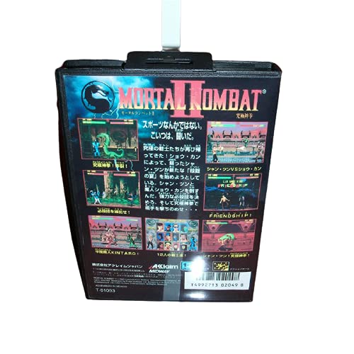 Aditi Mortal Kombat 2 Japán Fedél Mezőbe, majd Kézikönyv MD MegaDrive Genesis videojáték-Konzol 16 bit MD Kártya (Japán Esetében)