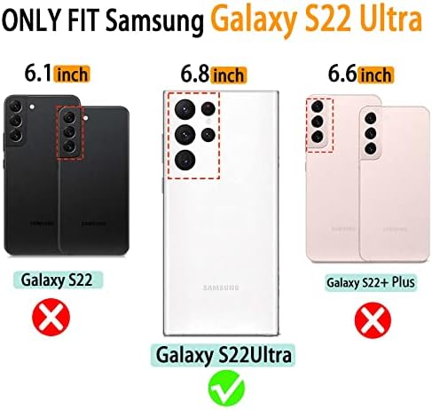 VANAVAGY Galaxy S22 Ultra 5G Tárca Esetben a Nők, mind a Férfiak,Bőr Mágneses Csattal Flip Tok mobiltelefon Fedezi a Hitel-Kártya-Tartót,