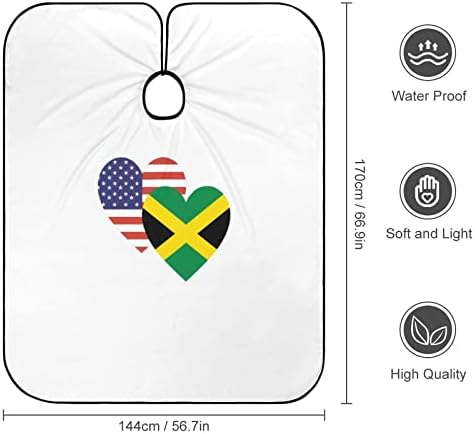 Jamaica Amerikai Szív Zászló Fodrász hajvágó Cape Vízálló Hajvágás Cape Állítható Bezárása Snap Fodrász Színezés Perming Köpeny