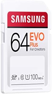 SAMSUNG EVO Plus SDXC 64 gb-os Teljes Méretű SD-Kártya w/ Adapter, UHS-én U3, Támogatja a 4K Videó, Tároló Bővítése a DSLR, tükör