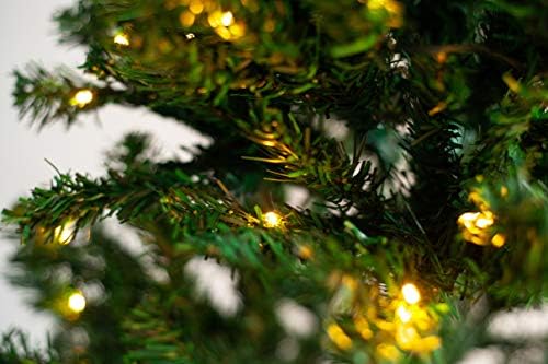 GOJOOASIS Mesterséges karácsonyfa w/LED Csuklós Fém Állvány Karácsonyi Fenyő Zöld (7 LÁB)