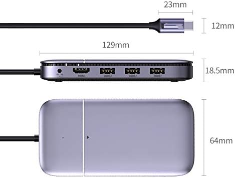 HGVVNM USB-C-HUB, USB C Típusú 3.1 M. 2 B-Kulcs HDMI-4K-60Hz USB 3.1 10Gbps USB-C HDMI Splitter ELOSZTÓ