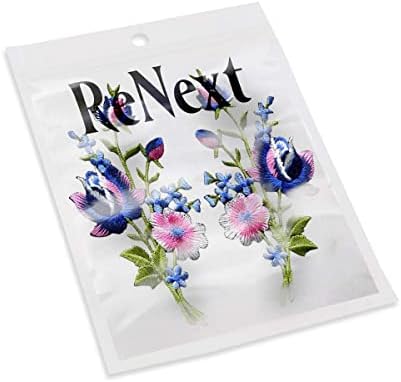 ReNext Rózsaszín kék rózsa pár virágot virágcsokor bohém hímzett appliqués vas-ons foltok új