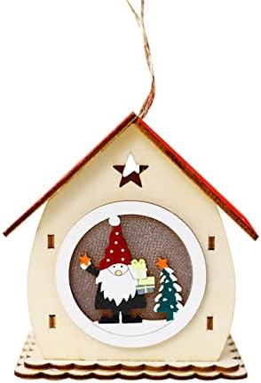 Karácsonyfa Díszítő Lógó Díszek a kivilágított karácsonyfa Medálok Iparművészeti Mini Fa Ház Hátsó Nézet Lengő Állat