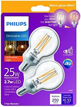 Philips 25W G16.5 Szabályozható LED Izzó, Meleg Fény, Szabályozható Hatás Puha, Fehér (2 Csomag)