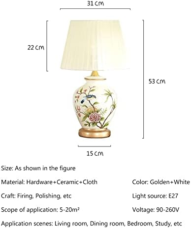 Amerikai virág, madár, kézzel festett kerámia asztali lámpa éjjeli lámpa új Kínai modern hálószoba tanulmány hotel villa éjjeli