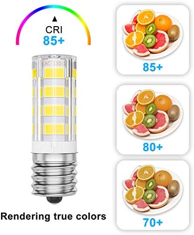 SHINESTAR 4-Pack E17 LED Készülék Izzó 40w, 125V Mikrohullámú sütő Izzó, fényes Nappal 6000K, Tűzhely Izzó Köztes Bázis, Nem szabályozható