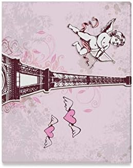 ENEVOTX Wall Art Festmény Vintage Vektor Kártya Eiffel-Torony, valamint Ámor Fo Nyomatok Vászonra A Kép, Tájkép Képek Olaj