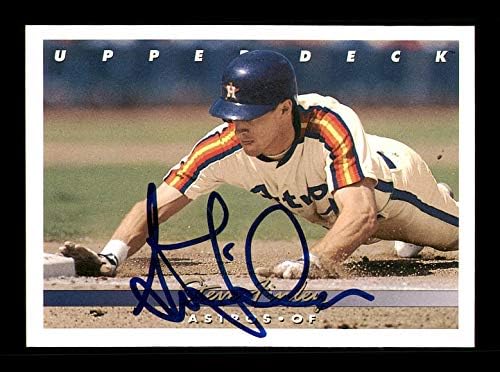 Steve Finley Dedikált 1993 Felső szint Kártya 231 Houston Astros SKU 184304 - Baseball Asztalon Dedikált Kártyák