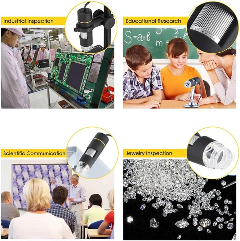 Mikroszkóp Kiegészítők Kit Felnőtteknek 1000-Nagyítás USB Digitális Mikroszkóp 8-LED Labor Fogyóeszközök (Szín : Mikroszkóp)