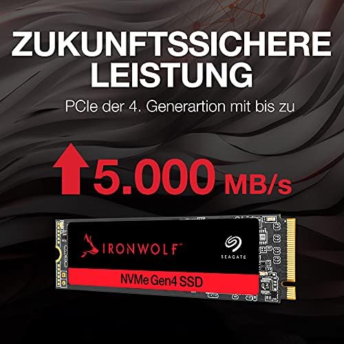 Seagate IronWolf 525-ös SSD 500GB NAS Belső szilárdtestalapú Meghajtó - SATA M. 2, PCIe Gen 4 sebesség akár 5000MB/s, 1,8 M óra MTBF, 0.7
