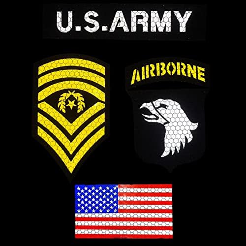 Katonai Foltok, Fényvisszaverő USA Zászló Javítás Infravörös IR Taktikai Morál Foltok AMERIKAI Hadsereg Őrmester E-9 Fő Rang Kitüntetéssel