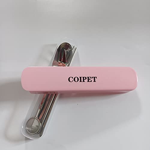 COIPET -Dishware,Evőeszközök pálcika kanál készlet diák, hordozható, irodai dolgozó, pálcika doboz aranyos rozsdamentes acél