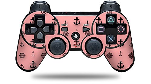 WraptorSkinz Matrica Stílusú Bőr kompatibilis Sony PS3 Kontroller - Tengeri Horgonyt fel 02 Rózsaszín (VEZÉRLŐ a csomag NEM TARTALMAZZA)