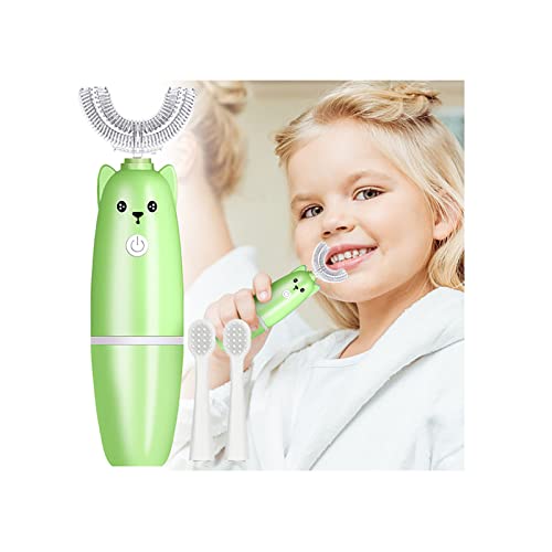 ZITIANY Gyermek Fogkefe U-Alakú Automatikus fogkefével az Élelmiszer-Minőségű, Puha Szilikon Ecset Feje (Év 2~6)