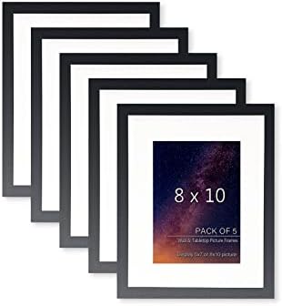 8x10 Képkeret Fekete,5 Csomag, Képek Megjelenítése, 5x7 a Mat vagy 8x10 Anélkül, Szőnyeg, Fal-vagy Asztali Dekoráció, Galéria falán