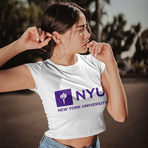 New York-i Egyetem Női Kivágott Póló - NYU Crop Top - Király Grafikus Termés Póló