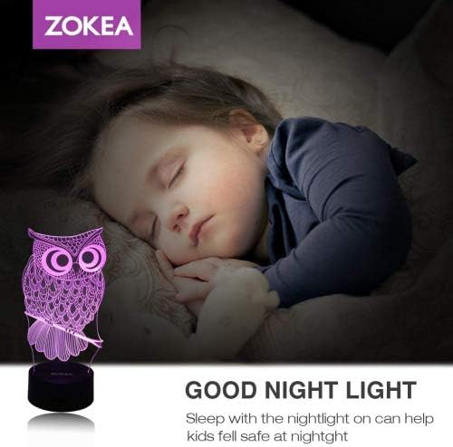 ZOKEA Éjszakai Fény 3D lámpa, 7 Szín Változó Éjjeli Smart Touch & Távirányító 3D Éjjeli Lámpa Gyerekeknek, vagy ajándékba, a Nők, Gyerekek,