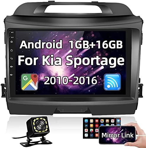 a Kia Sportage 2010-, 9 Hüvelykes Érintőképernyős Androidos Autó Sztereó Rádió, GPS Navigáció, Bluetooth, FM Rádió, WiFi internet, Tükör