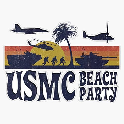 Usmc Beach Party Vinil Vízálló Matrica, Autó Matrica Laptop Fal Ablak Matrica 5