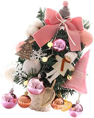 Amosfun Asztali Mini karácsonyfa Karácsonyi Labdát Bowknot Angyal Dekoráció, Dísztárgyak, 30cm (Random Szín)