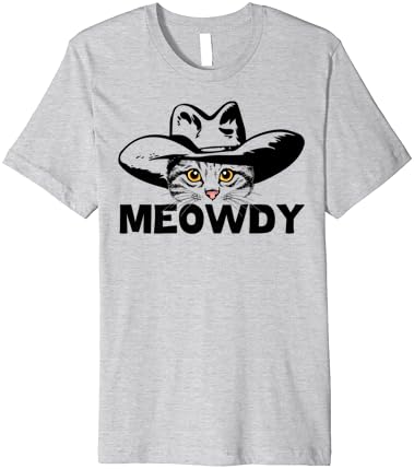 Meowdy - Vicces Mashup Között Miau, valamint Howdy - Macska Mém Premium T-Shirt
