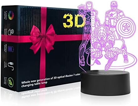 WANDAIYONG 3D-s Illúzió LED-es Éjszakai Fény,Vizuális Kreatív 7 Színek Fokozatos Módosítása Érintse meg a Kapcsolót USB asztali Lámpa