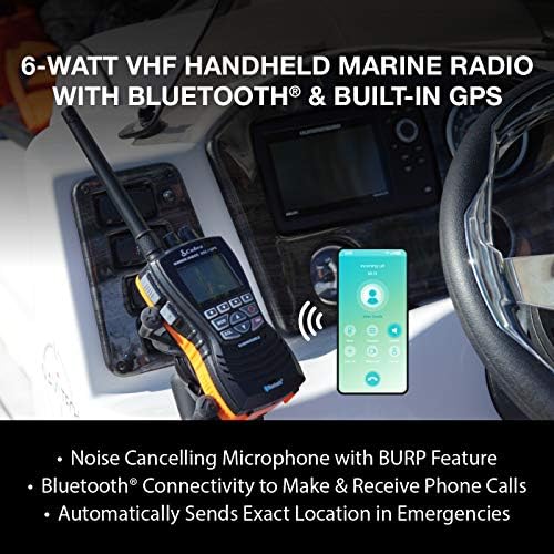 Kobra ÚR HH600FLTBTGPS Kézi Úszó VHF Rádió – 6 Watt, GPS, Bluetooth, Merülő, a zajszűrő Mikrofon, LCD Kijelző, Memória Vizsgálat,